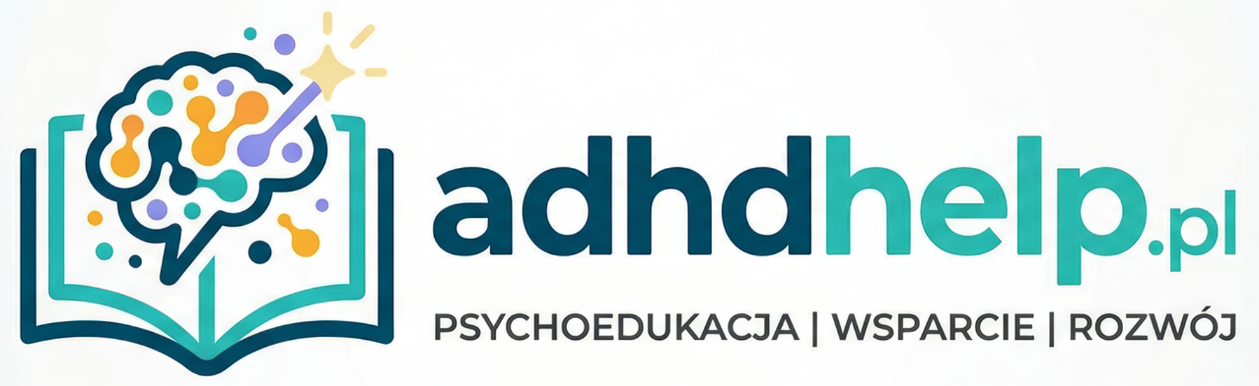 Website logo for ADHD Help, a Polish organization providing resources and support for individuals with Attention Deficit H...